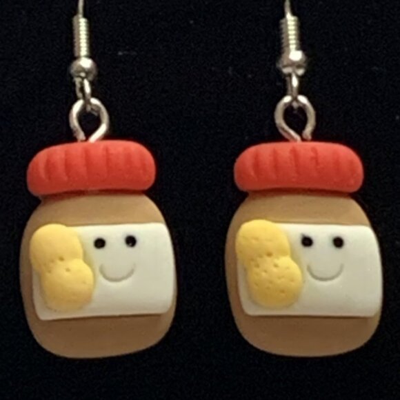 Peanut Butter Earring, Funny Food Earrings, Gift Idea, Silly Earring, Novelty - Picture 1 of 4